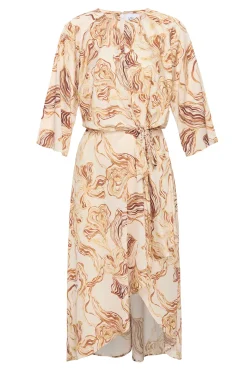 MISA Los Angeles Midi|Dresses>ADINA DRESS Goldenstrawsatin