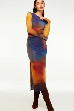 MISA Los Angeles Matching Sets|Jersey & Mesh>AISHA SKIRT Digitalombre