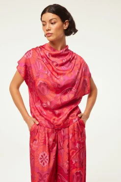 MISA Los Angeles Matching Sets|Tops>AISHA TOP Floracorsicafuchsia