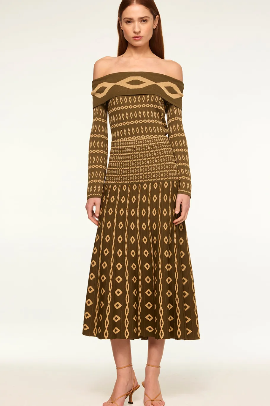MISA Los Angeles Knits|Matching Sets>ALANI TOP Olivegeostripe