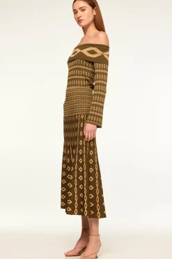 MISA Los Angeles Knits|Matching Sets>ALANI TOP Olivegeostripe