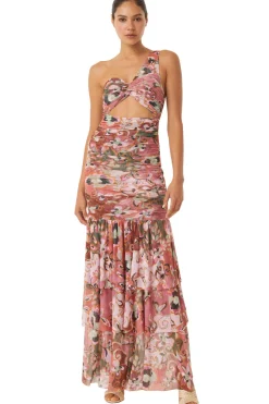MISA Los Angeles Honeymoon|Jersey & Mesh>ALETHEA DRESS Resortbatikmesh