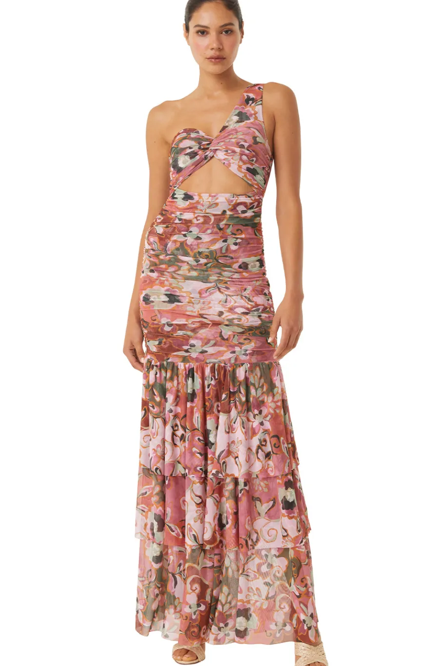 MISA Los Angeles Honeymoon|Jersey & Mesh>ALETHEA DRESS Resortbatikmesh