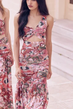 MISA Los Angeles Honeymoon|Jersey & Mesh>ALETHEA DRESS Resortbatikmesh
