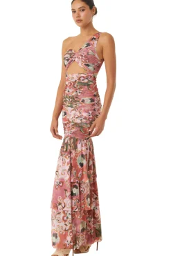 MISA Los Angeles Honeymoon|Jersey & Mesh>ALETHEA DRESS Resortbatikmesh