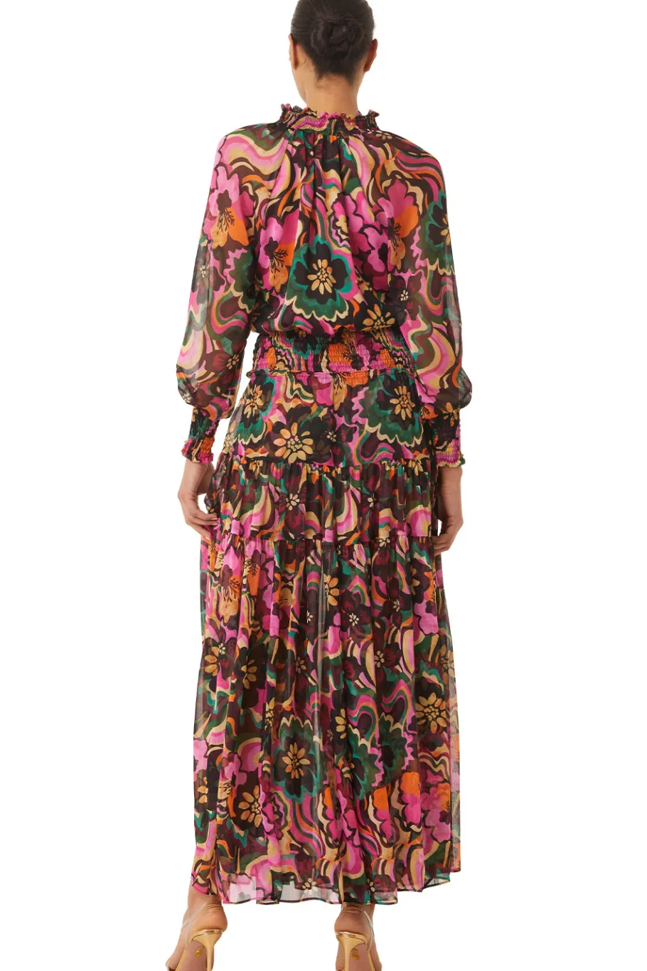 MISA Los Angeles Tops>ALEXIS TOP Floragroovechiffon