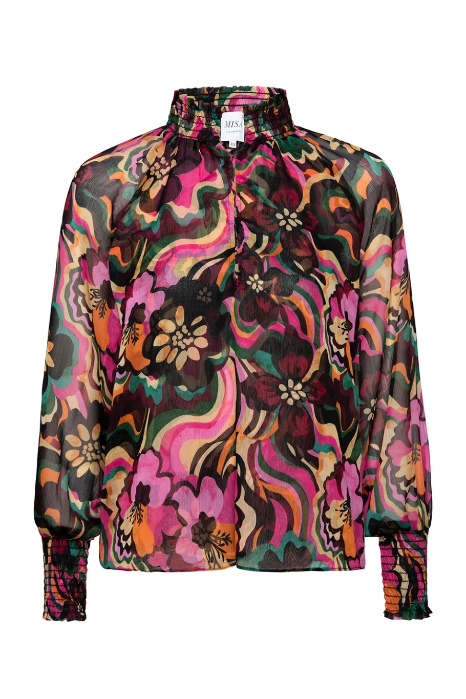MISA Los Angeles Tops>ALEXIS TOP Floragroovechiffon