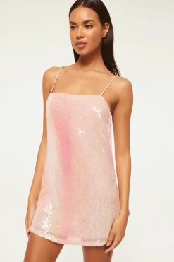 MISA Los Angeles Mini|Dresses>ALINE DRESS Sequinombre