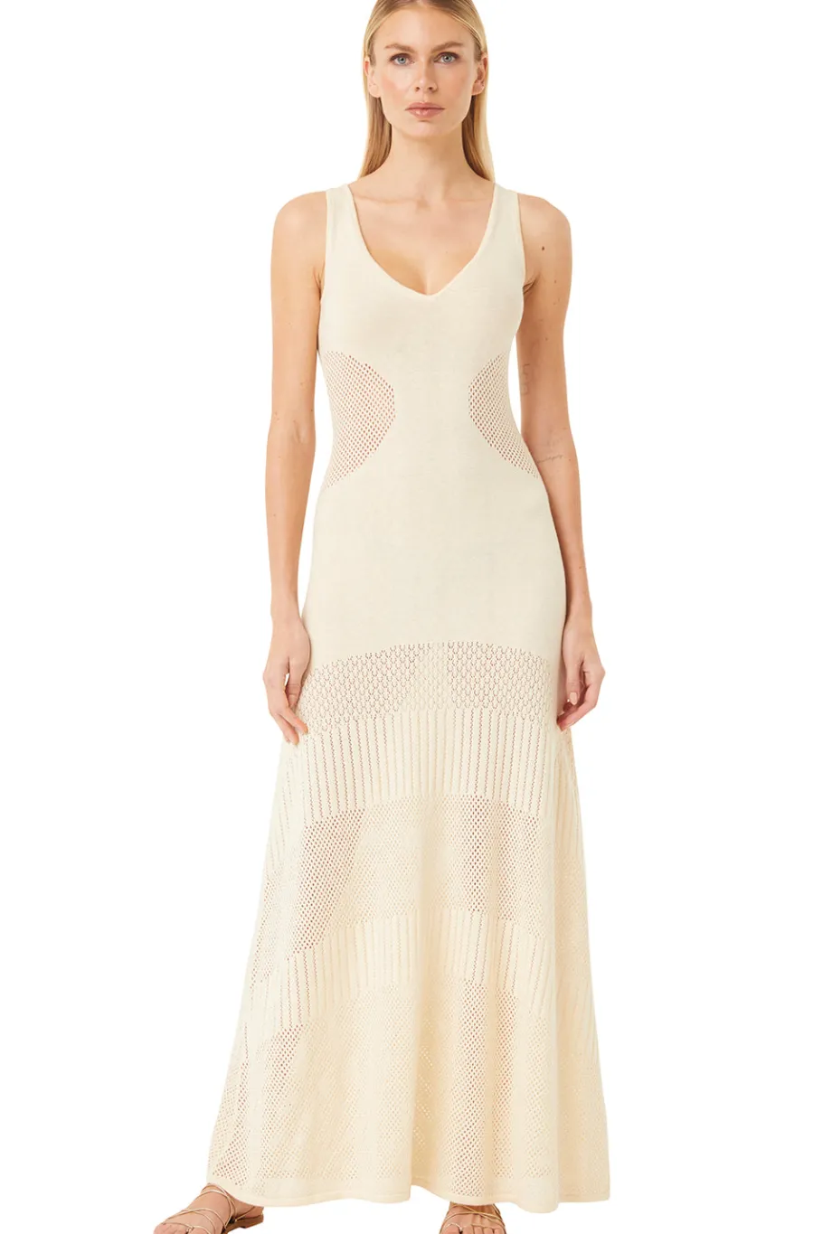 MISA Los Angeles Honeymoon|Knit>ALLISON DRESS Ivory