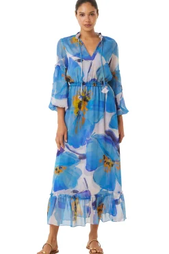 MISA Los Angeles Wedding Guest|Long-sleeve>AMATA DRESS Bluepoppy