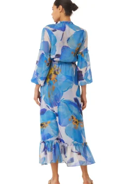 MISA Los Angeles Wedding Guest|Long-sleeve>AMATA DRESS Bluepoppy