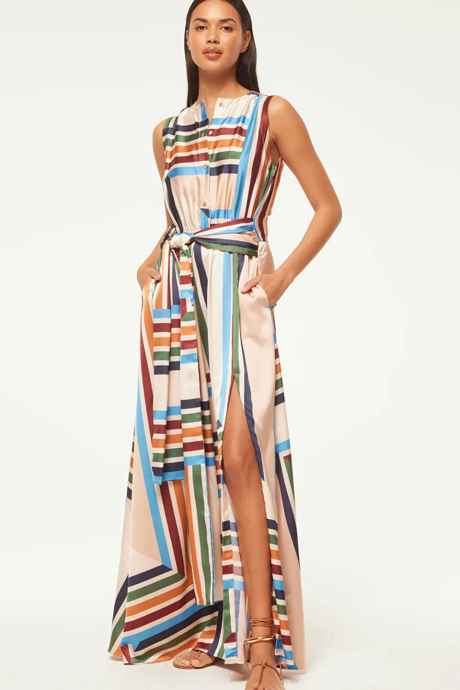 MISA Los Angeles Wedding Guest|Misa Classics>ANABELLA DRESS Sanmiguelstripe