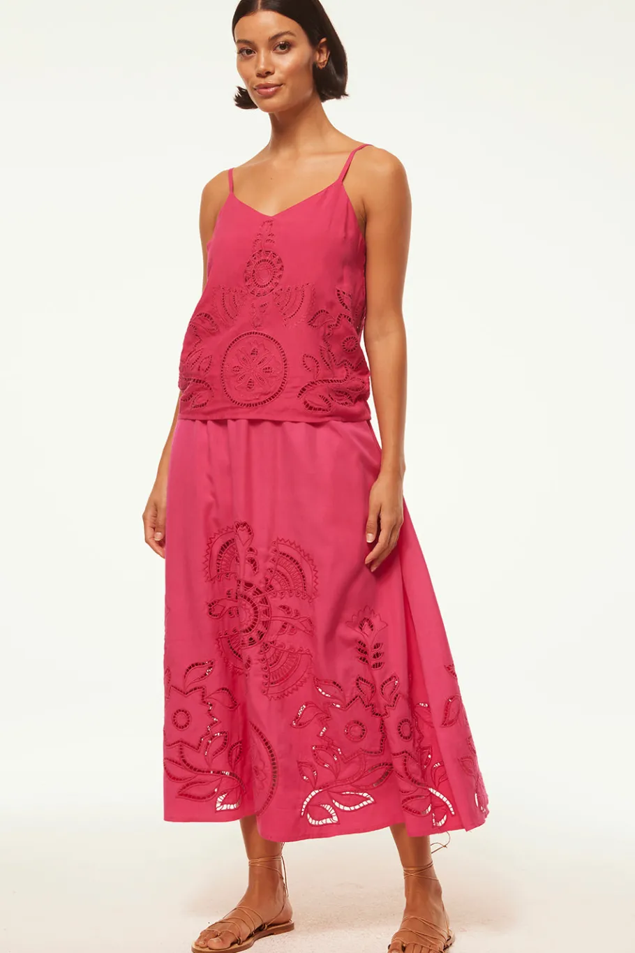 MISA Los Angeles Honeymoon|Matching Sets>ANALISSE SKIRT Pinkeyelet