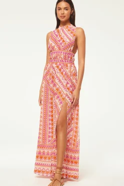 MISA Los Angeles Wedding Guest|Maxi>ARANITA DRESS Aperolgeo