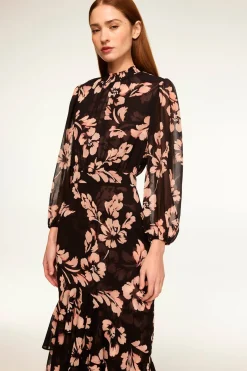 MISA Los Angeles Wedding Guest|Long-sleeve>AUDREY DRESS Auricflora
