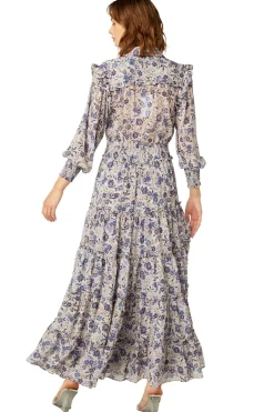MISA Los Angeles Engagement Party|Long-sleeve>AYDENIZ DRESS Ceruleanfloral