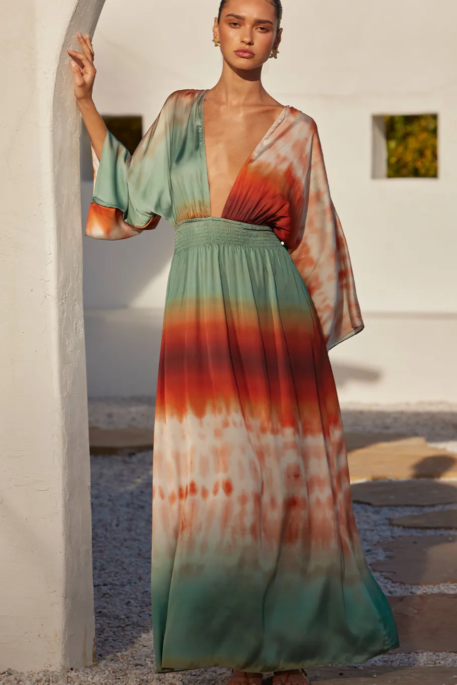 MISA Los Angeles Wedding Guest|Long-sleeve>BARDOT DRESS Carnelianombre