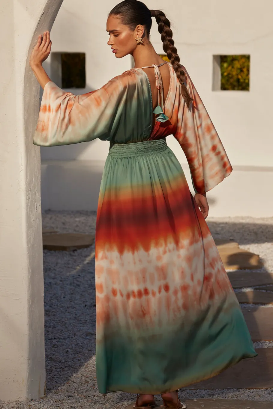 MISA Los Angeles Wedding Guest|Long-sleeve>BARDOT DRESS Carnelianombre