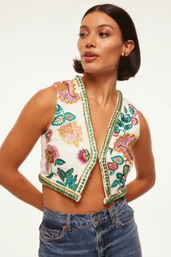 MISA Los Angeles Honeymoon|Bachelorette>BASHIRA TOP Malikapaisleyfloralembroidery