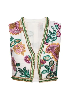 MISA Los Angeles Honeymoon|Bachelorette>BASHIRA TOP Malikapaisleyfloralembroidery