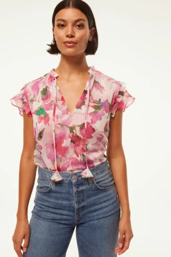 MISA Los Angeles Tops>BASIA TOP Gardenfuchsia