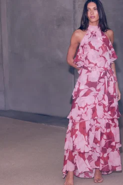 MISA Los Angeles Wedding Guest|Maxi>CALISSA DRESS Florarosada