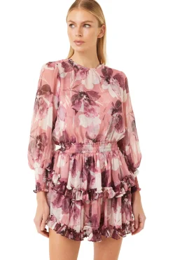 MISA Los Angeles Long-sleeve|Misa Classics>CAMILA DRESS Floratropicalmix