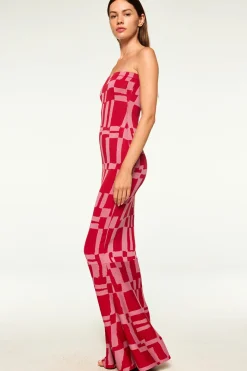 MISA Los Angeles Wedding Guest|Maxi>CANDICE DRESS Pinku0026red