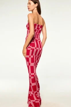 MISA Los Angeles Wedding Guest|Maxi>CANDICE DRESS Pinku0026red