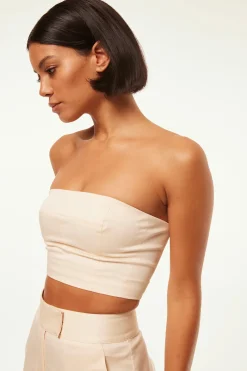 MISA Los Angeles Bachelorette|Matching Sets>CANDY BANDEAU Parchment