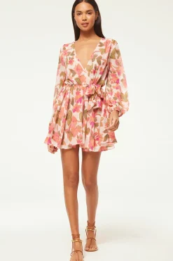 MISA Los Angeles Wedding Guest|Long-sleeve>CARIA DRESS Sonoranflorachiffon