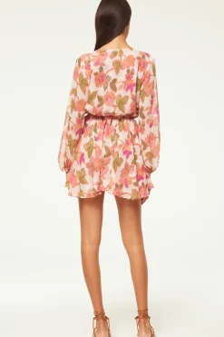 MISA Los Angeles Wedding Guest|Long-sleeve>CARIA DRESS Sonoranflorachiffon