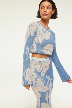 MISA Los Angeles Knits|Matching Sets>CASSI TOP Bluehibiscusflora