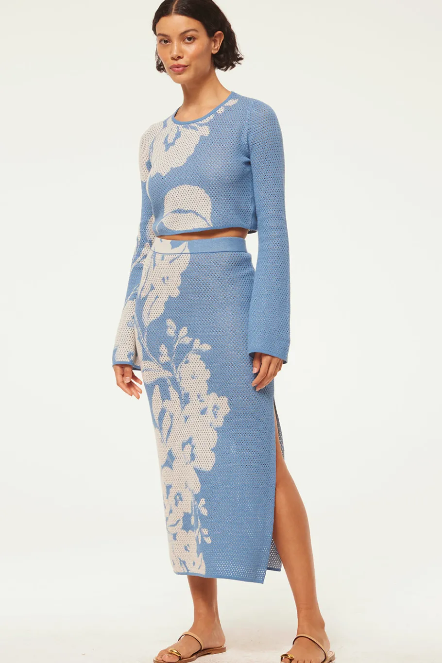 MISA Los Angeles Knits|Matching Sets>CASSI TOP Bluehibiscusflora
