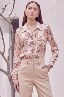 MISA Los Angeles Tops>CELINE TOP Goldenstrawsatin