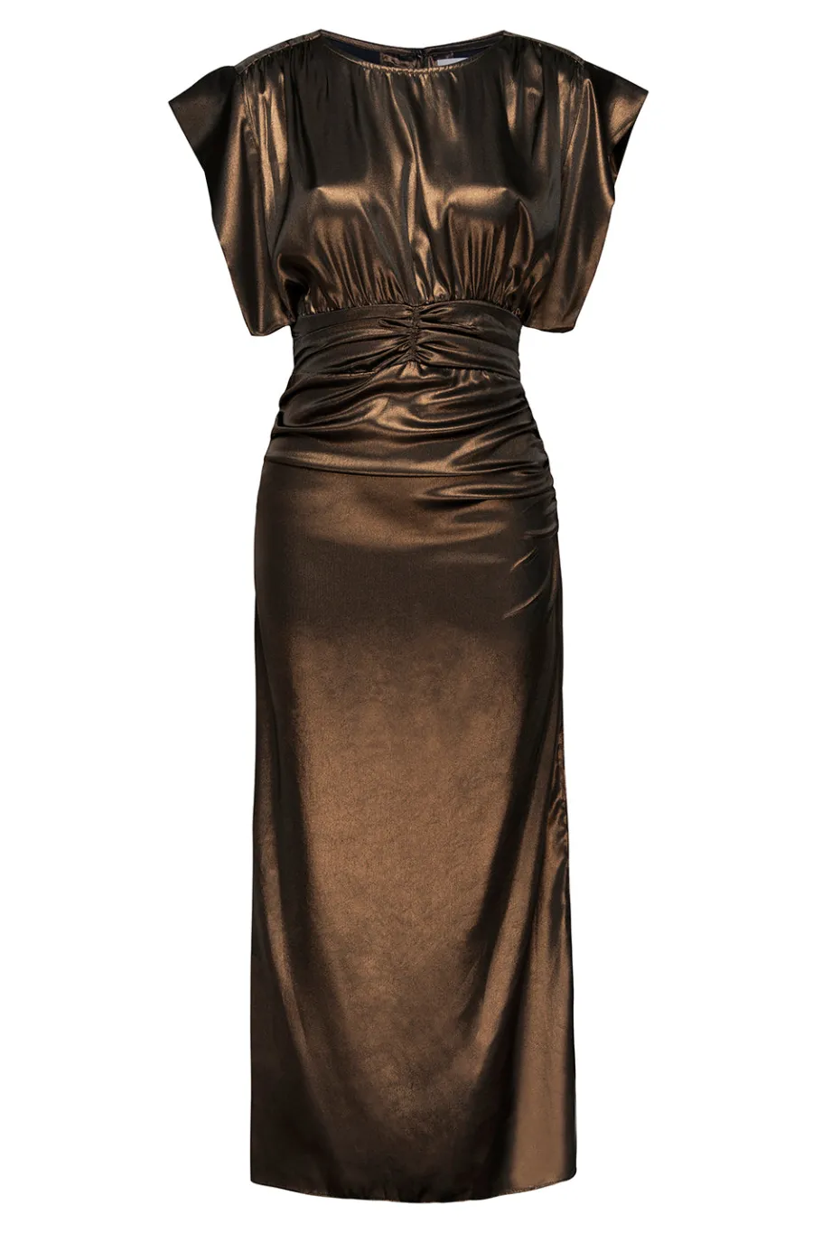 MISA Los Angeles Wedding Guest|Midi>CHARLIZE DRESS Burnishedbronze