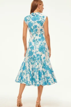 MISA Los Angeles Engagement Party|Midi>CHARLOTTE DRESS Turquoiseflorapoplin