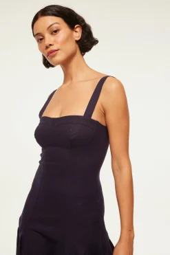 MISA Los Angeles Midi|Dresses>CHERISH DRESS Navylinen