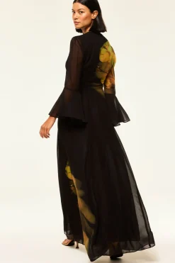 MISA Los Angeles Wedding Guest|Long-sleeve>CLAIRE DRESS Yellowrosechiffon