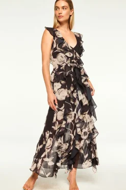 MISA Los Angeles Wedding Guest|Maxi>CLAUDITA DRESS Fadedrosechiffon
