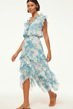MISA Los Angeles Wedding Guest|Engagement Party>DAKOTA DRESS Turquoiseflorachiffon