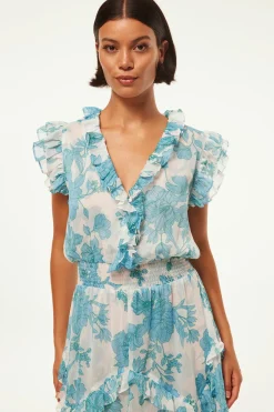 MISA Los Angeles Wedding Guest|Engagement Party>DAKOTA DRESS Turquoiseflorachiffon