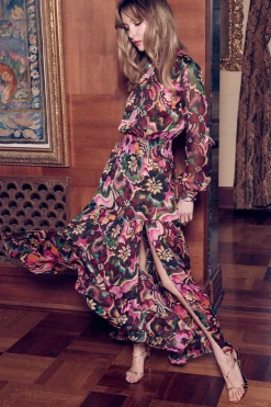 MISA Los Angeles Wedding Guest|Long-sleeve>DAPHNE DRESS Floragroovechiffon