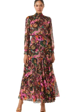 MISA Los Angeles Wedding Guest|Long-sleeve>DAPHNE DRESS Floragroovechiffon