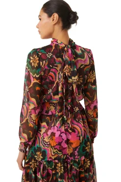 MISA Los Angeles Wedding Guest|Long-sleeve>DAPHNE DRESS Floragroovechiffon
