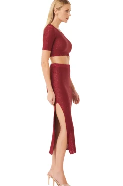 MISA Los Angeles Knits|Matching Sets>DARYA TOP Lipstickred