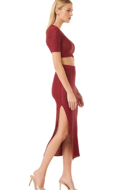 MISA Los Angeles Knits|Matching Sets>DARYA TOP Lipstickred