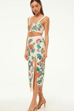 MISA Los Angeles Honeymoon|Bachelorette>DRISS TOP Malikapaisleyfloralembroidery