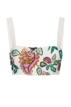 MISA Los Angeles Honeymoon|Bachelorette>DRISS TOP Malikapaisleyfloralembroidery