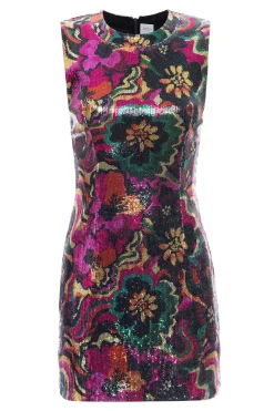MISA Los Angeles Wedding Guest|Mini>EDIE DRESS Floragroovesequin